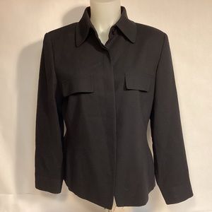 Ellen Tracy Linda Allard Womens Black Blazer Wool jacket size 8
